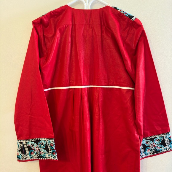 NEW| Red Embroidered Jalabiya/Dress - Picture 4 of 6